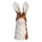 Hello Honey® 11.75" Brown & White Hand-Painted Decorative Stoneware Rabbit Vase